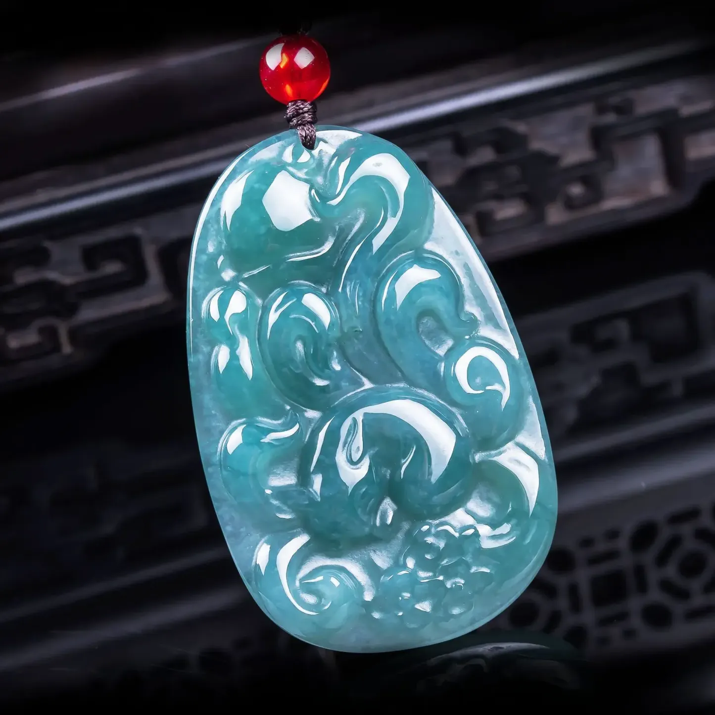 Nine-Tailed Fox Jadeite Necklace for Love, Charm & Protection