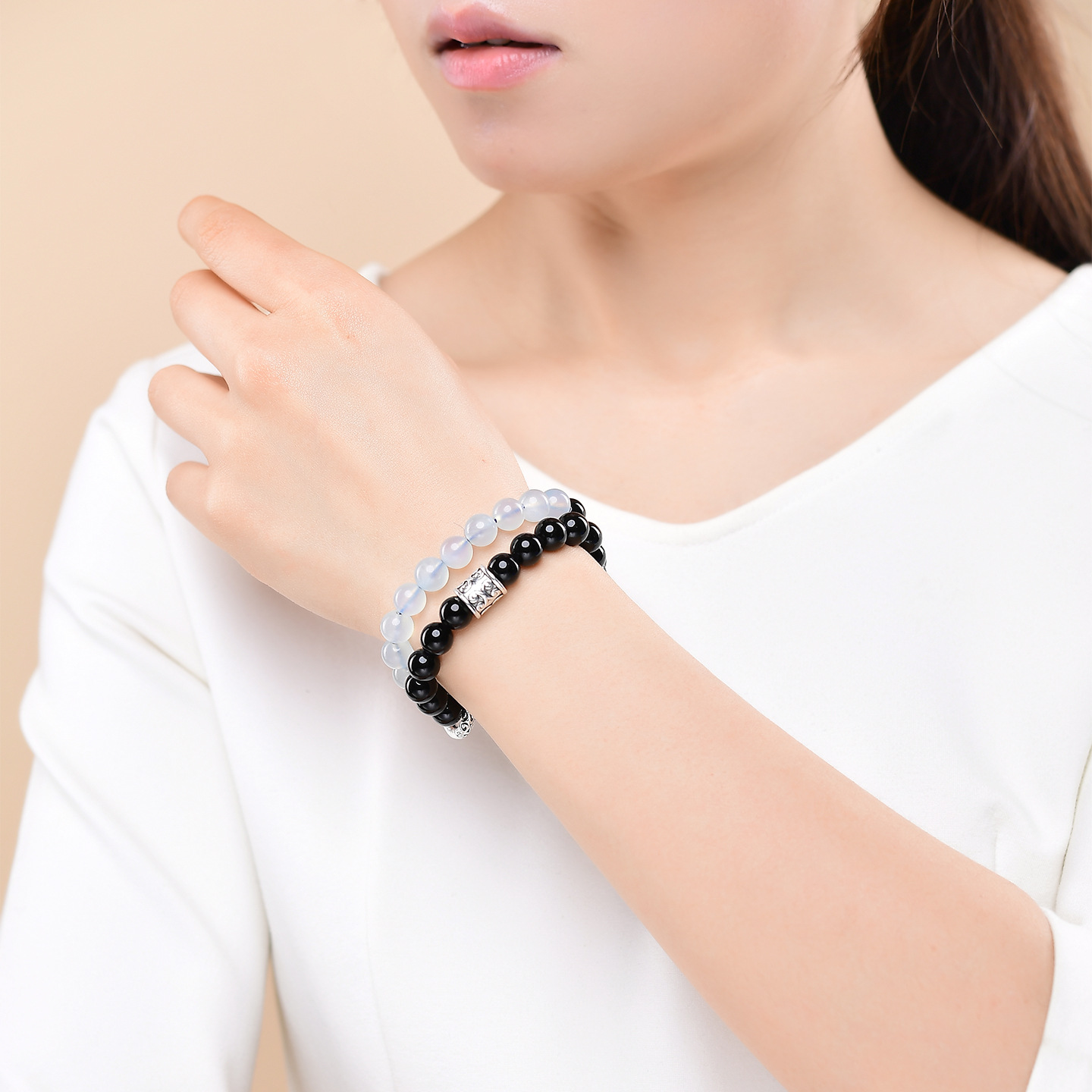 Obsidian & Aquamarine Bracelet – Protection, Serenity & Inner Peace