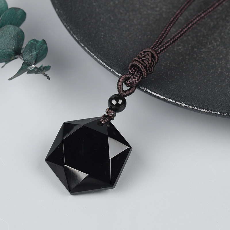 Obsidian Hexagram Pendant – Ultimate Protection, Vitality & Inner Peace