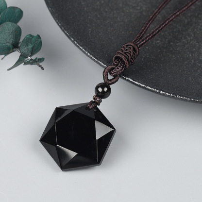 Obsidian Hexagram Pendant – Ultimate Protection, Vitality & Inner Peace