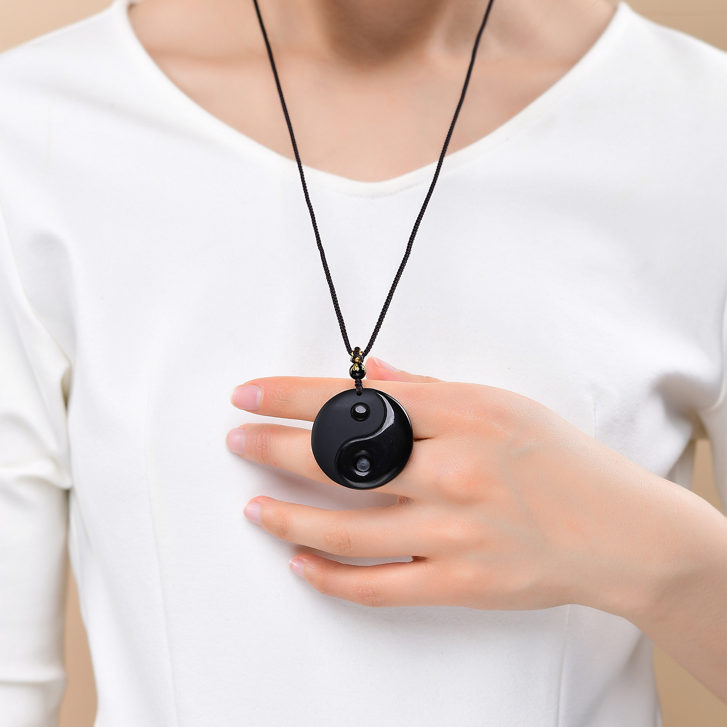 Obsidian Tai Chi Bagua Pendant – Spiritual Protection, Balance & Harmony