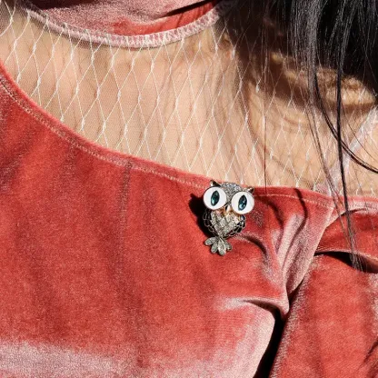 Owl Rhinestone & Crystal Brooch – Whimsical Charm, Sparkling Elegance & Timeless Style