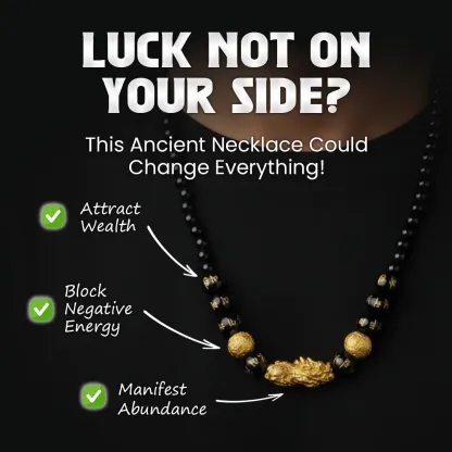 Obsidian Pixiu Fortune Necklace - The Unyielding Protector