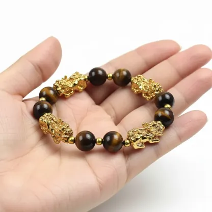 Wealth-Attracting 4 Pixiu Tiger’s Eye Bracelet - The Light of Success