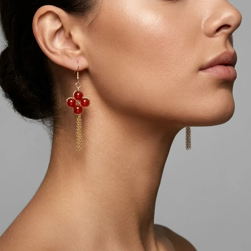 Red Agate Earrings – Vitality, Energy Balance & Spiritual Protection