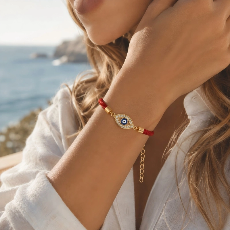 Red Milan Cord & Alloy Evil Eye Bracelet – Spiritual Protection, Good Fortune & Lasting Connection