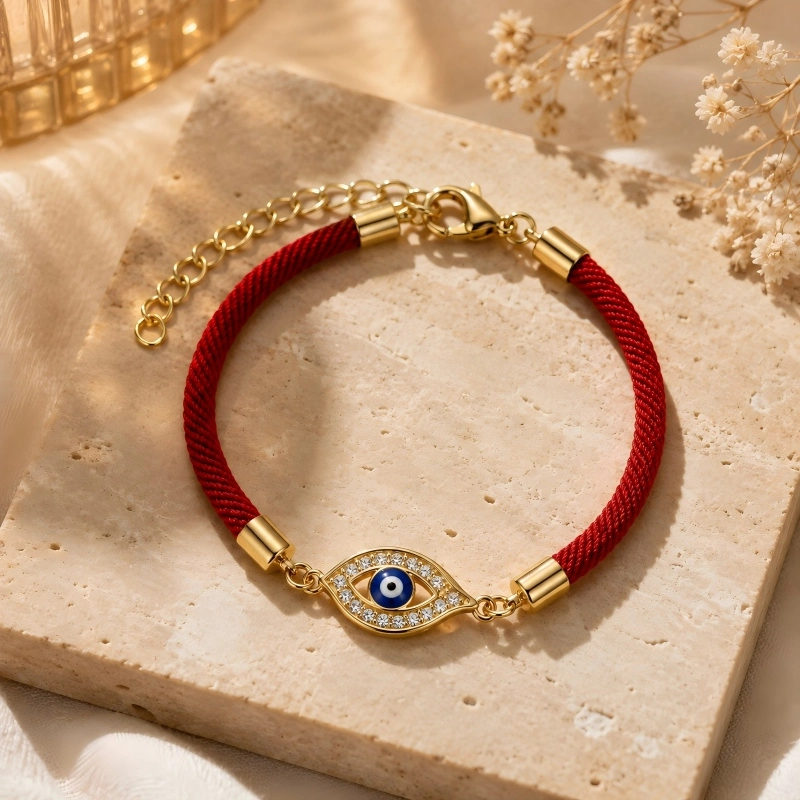 Red Milan Cord & Alloy Evil Eye Bracelet – Spiritual Protection, Good Fortune & Lasting Connection