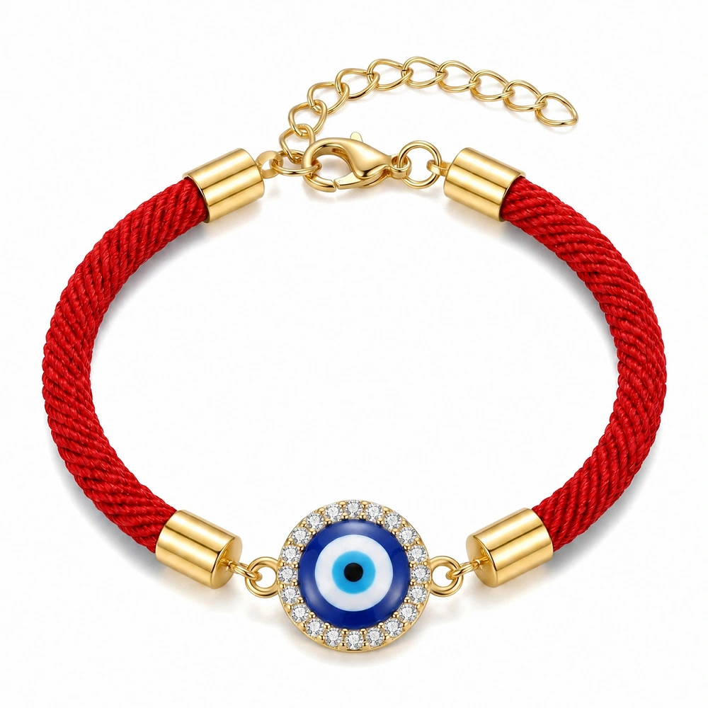 Red Milan Cord & Electroplated Alloy Evil Eye Bracelet – Spiritual Protection, Clarity & Good Fortune