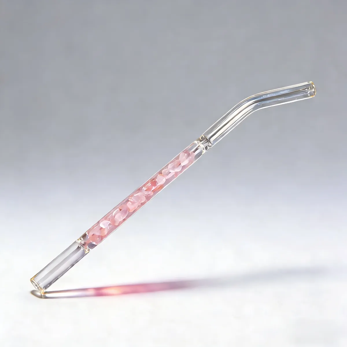 Reusable Rose Quartz Crystal Straw for Love & Self-Care