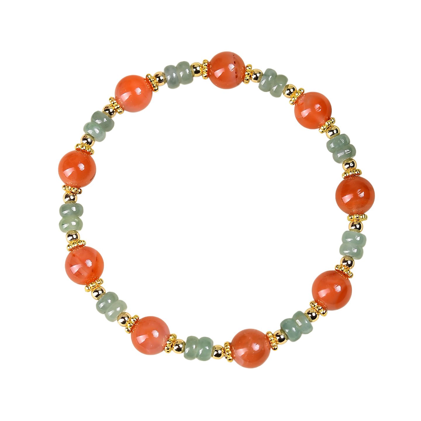 South Red Agate & Jade Bracelet – Vitality, Serenity & Protection