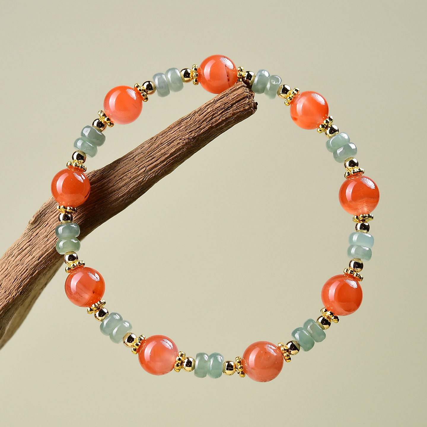 South Red Agate & Jade Bracelet – Vitality, Serenity & Protection