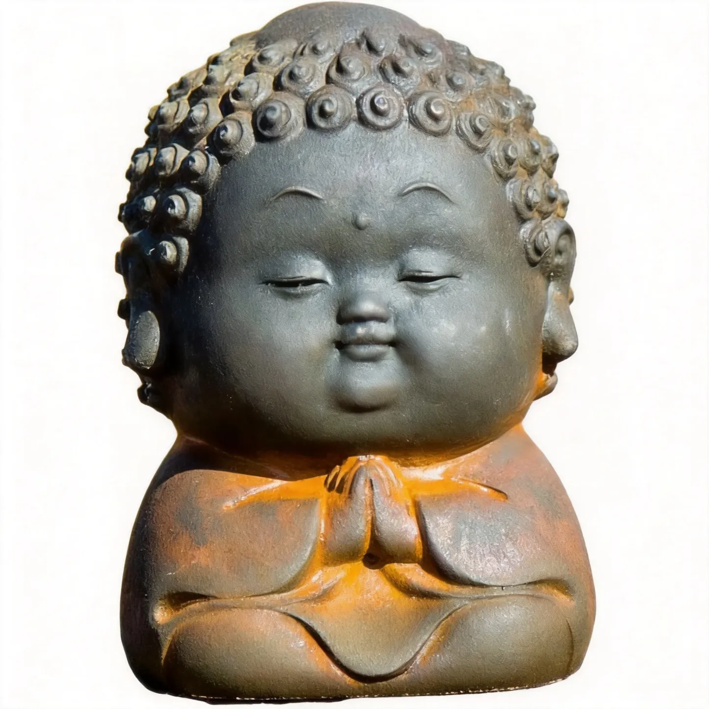 Standing Fat Buddha Iron & Resin Zen Ornament – Mindfulness, Protection & Inner Peace