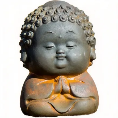 Standing Fat Buddha Iron & Resin Zen Ornament – Mindfulness, Protection & Inner Peace