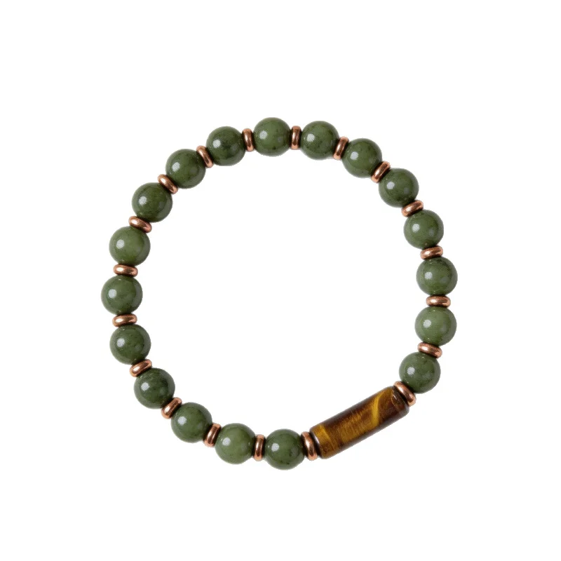 Tiger’s Eye & Moss Agate Bracelet – Courage, Growth & Abundance