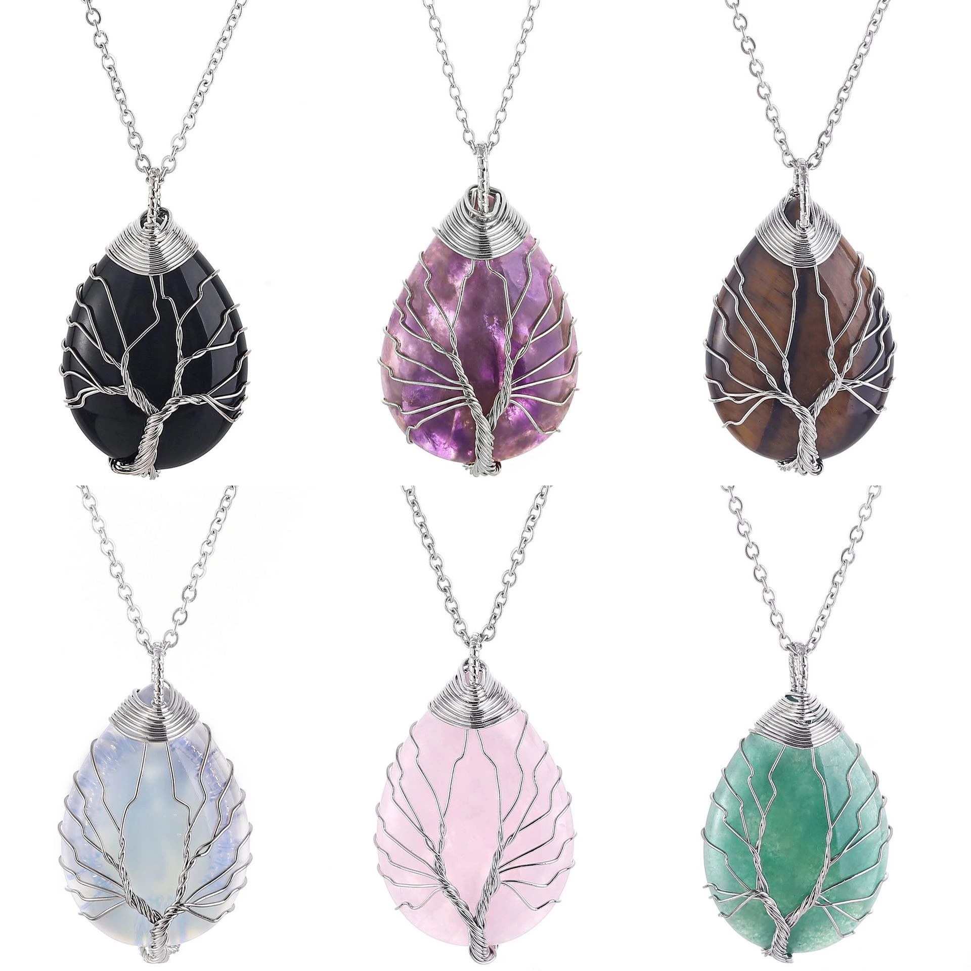 Tree of Life Gemstone Pendant Necklace – Growth, Connection & Positive Energy