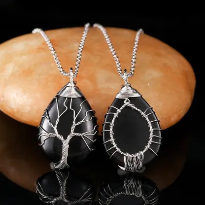 Tree of Life Gemstone Pendant Necklace – Growth, Connection & Positive Energy