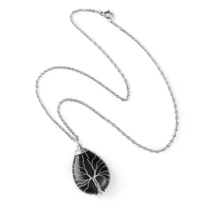 Tree of Life Gemstone Pendant Necklace – Growth, Connection & Positive Energy