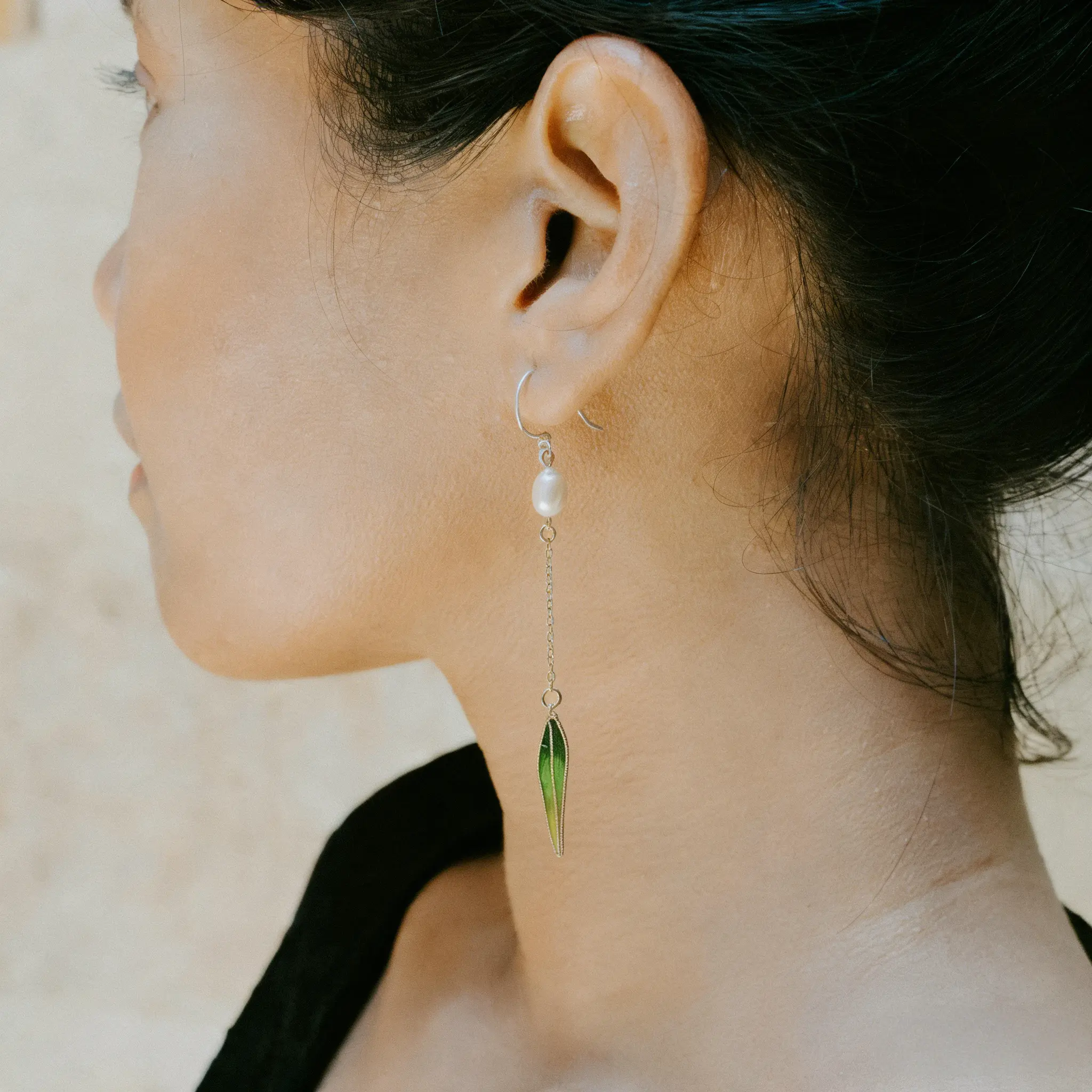 Verdant Willow Mulberry Silk Tassel Earrings - Minimalist Grace