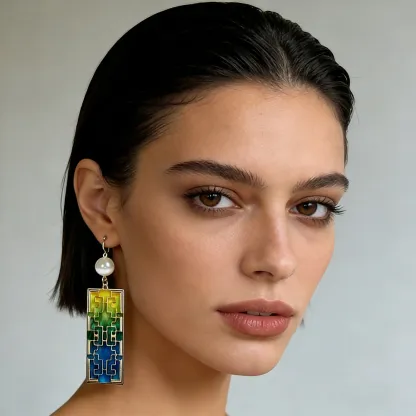 Zen Lattice Mulberry Silk & Filigree Earrings - Wisdom & Serenity