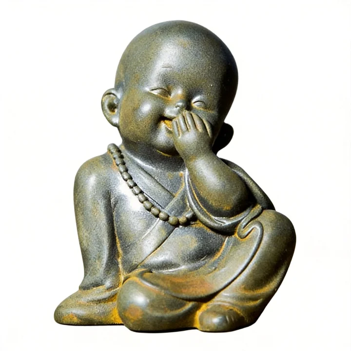 Zen Monk Statue - Iron Resin Buddha for Mindful Serenity