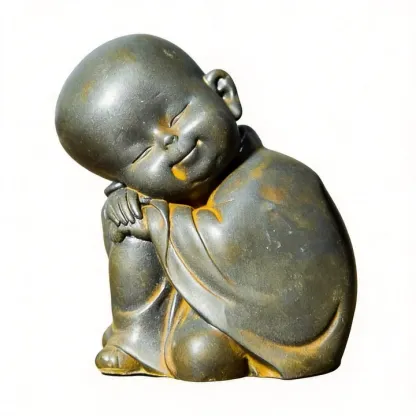 Zen Monk Statue - Iron Resin Buddha for Mindful Serenity