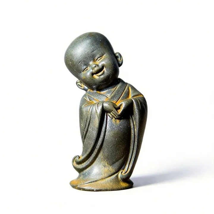 Zen Monk Statue - Iron Resin Buddha for Mindful Serenity