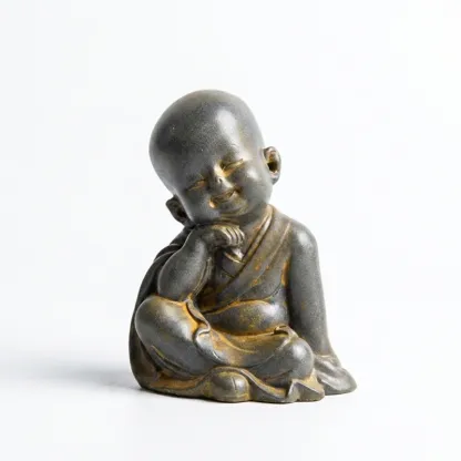 Style 1 Iron Resin Monk Statue – Inner Peace, Mindful Serenity & Spiritual Protection