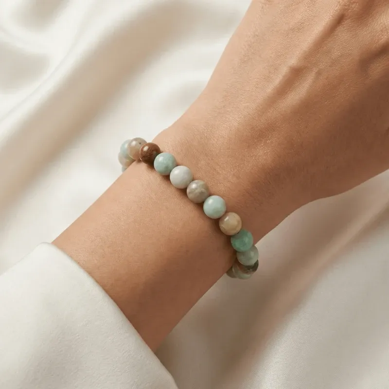 Amazon Stone Beaded Bracelet for Confidence & Emotional Balance