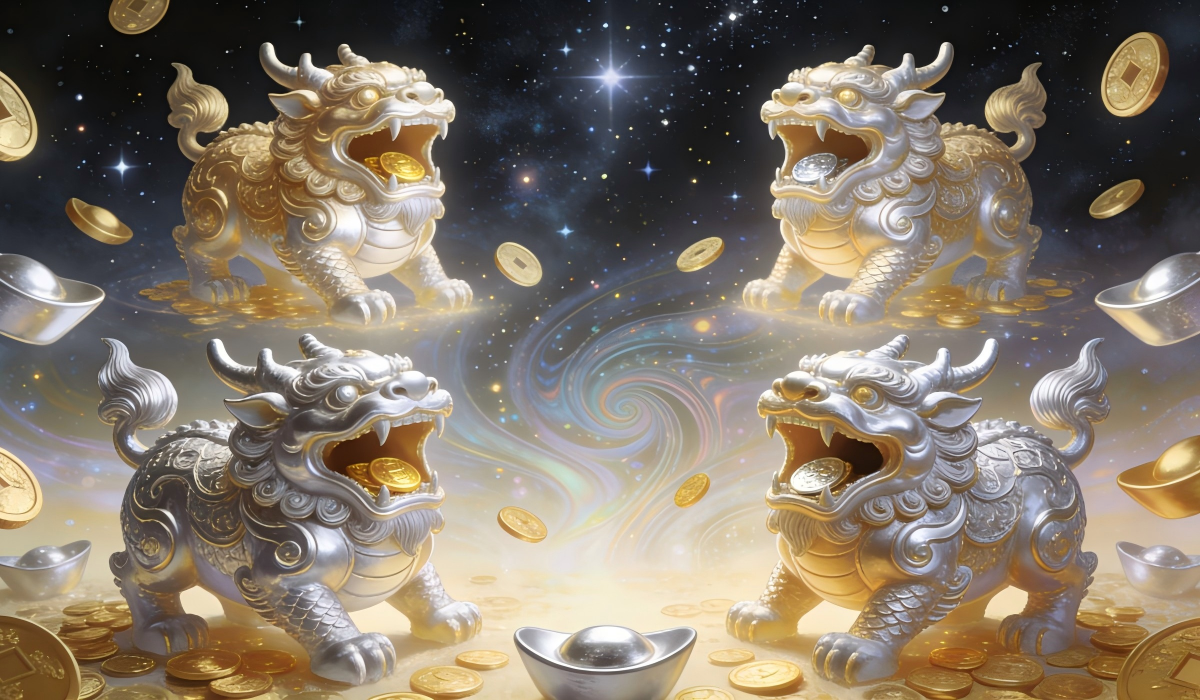 Close-up of Tiger's Eye gemstone and golden Pixiu charm highlighting chatoyancy and texture