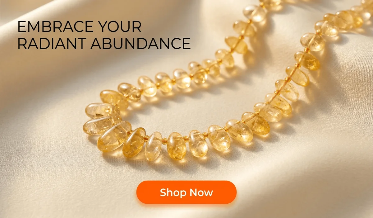 Citrine Necklace &ndash; The Golden Glow of Prosperity, natural yellow gemstone necklace for abundance and elegant style