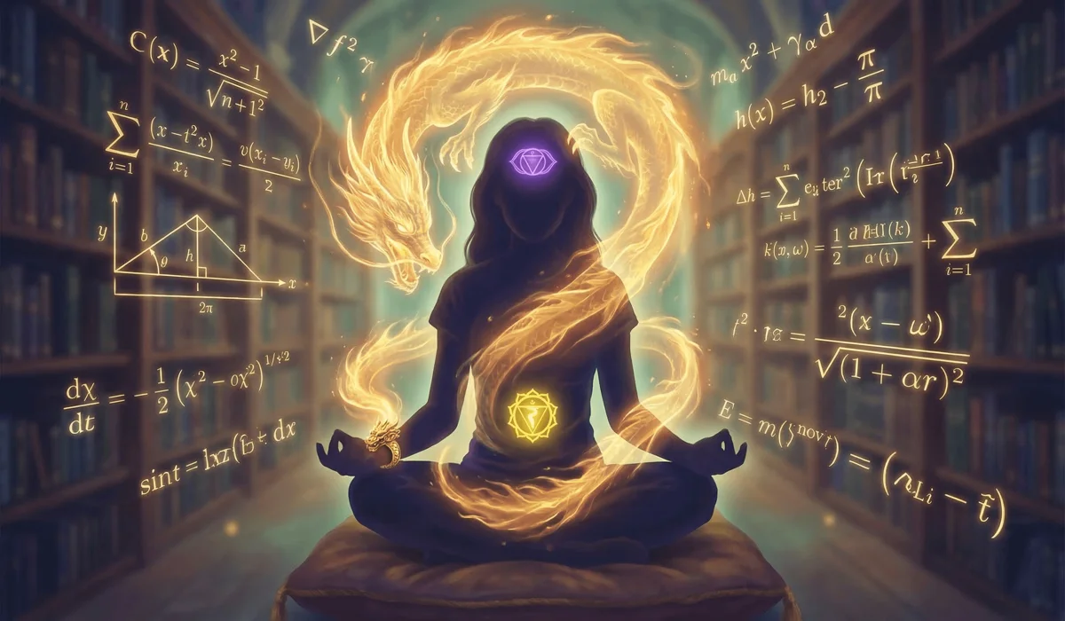 Spiritual illustration of dragon energy creating a shield of concentration and mental clarity for a student.