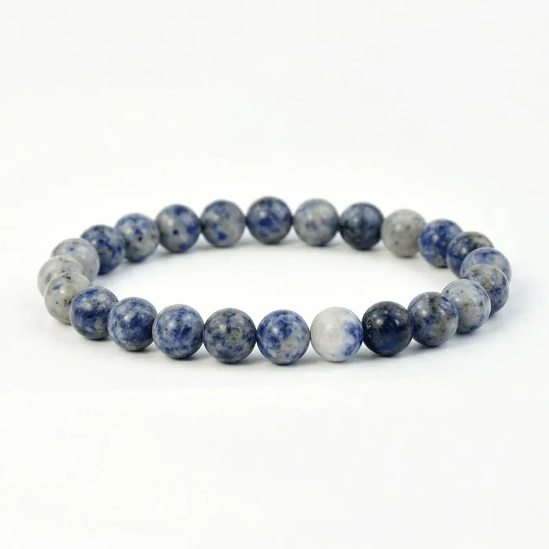 Blue Spot Jasper Natural Stone Bracelet for Energy Balance & Personal Charm