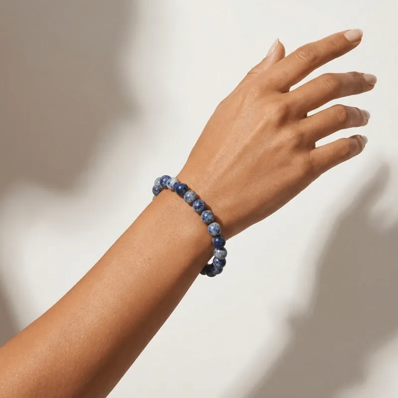 Blue Spot Jasper Natural Stone Bracelet for Energy Balance & Personal Charm