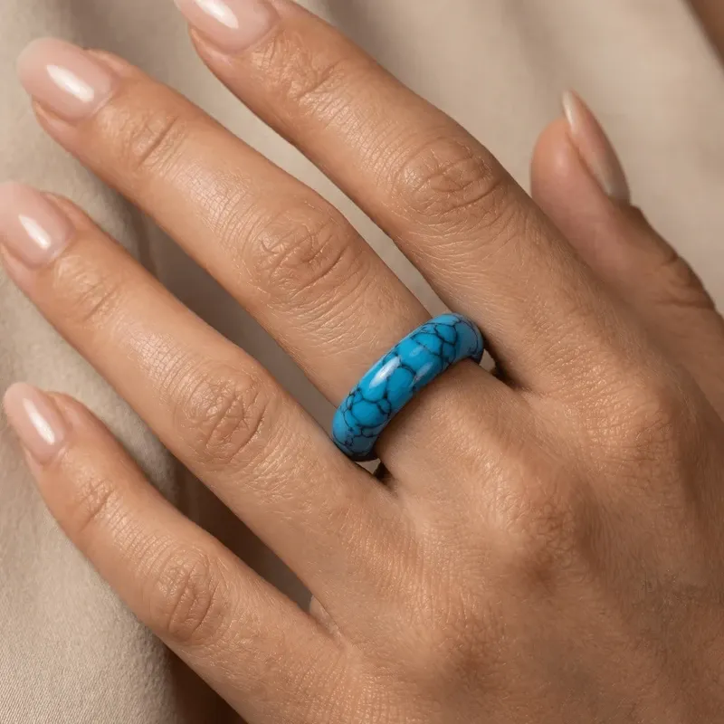 Dark Blue Turquoise Ring &ndash; Protection, Prosperity & Inner Peace
