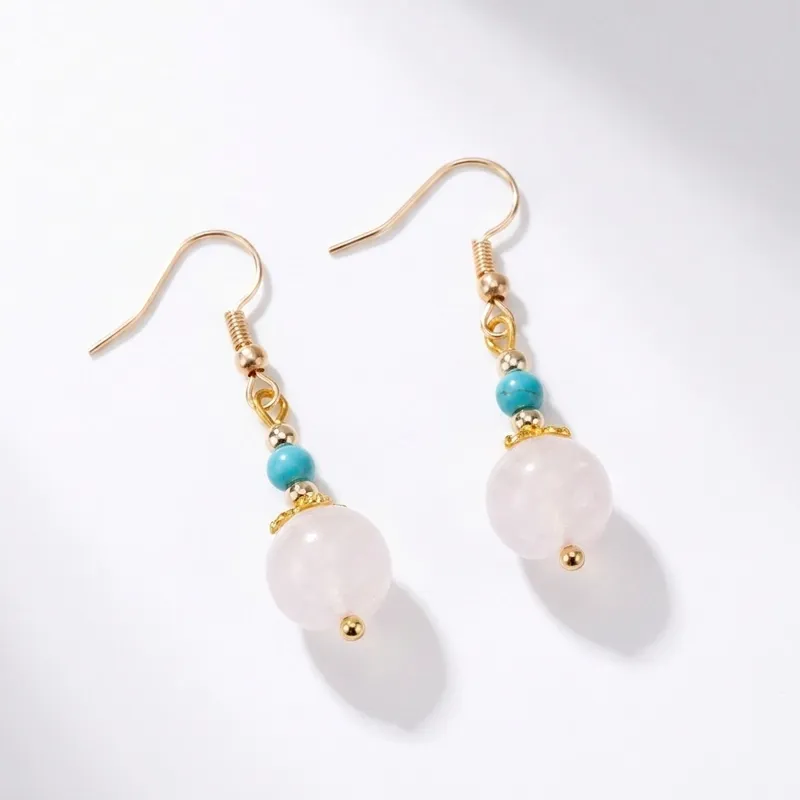Rose Quartz Rose Quartz Dangle Earrings for Love & Inner Peace