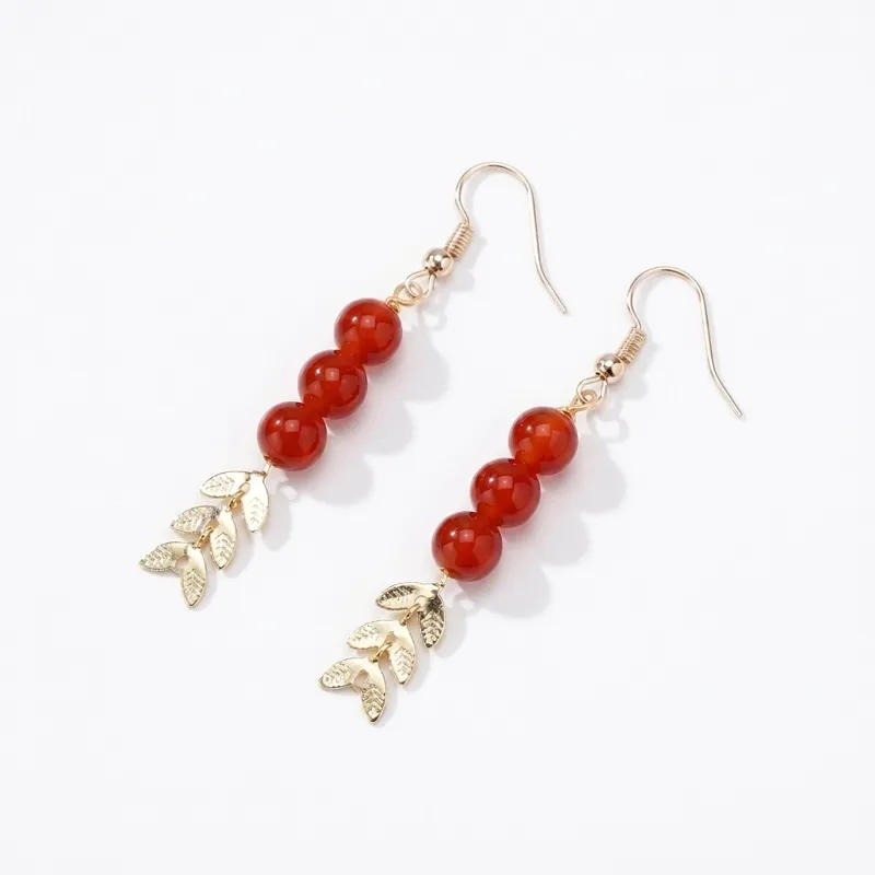 Red Agate Earrings for Inner Harmony & Auspicious Energy