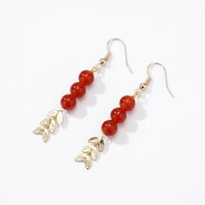 Red Agate Earrings for Inner Harmony & Auspicious Energy