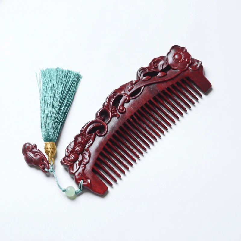 Lingzhi Ruyi Purple Sandalwood Comb – Auspicious Harmony & Scalp Rejuvenation