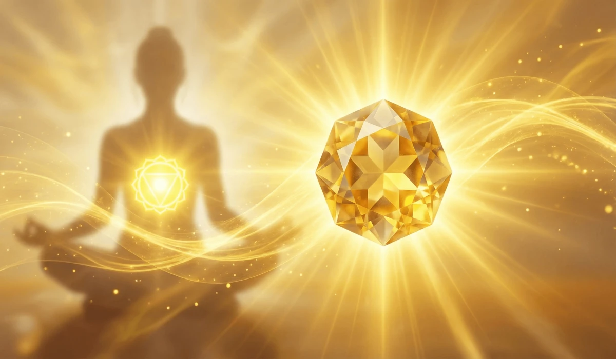 Citrine crystal representing solar energy and solar plexus chakra alignment for personal power.