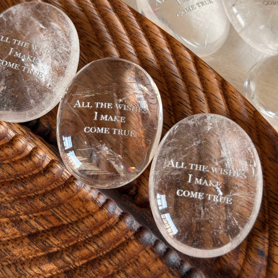 Natural High-Clarity Clear Quartz Palm Stone for Meditation