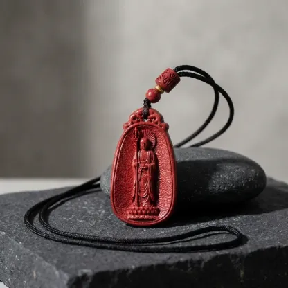 Purple Gold Sand Cinnabar Bodhisattva Necklace – Spiritual Protection, Prosperity & Inner Peace