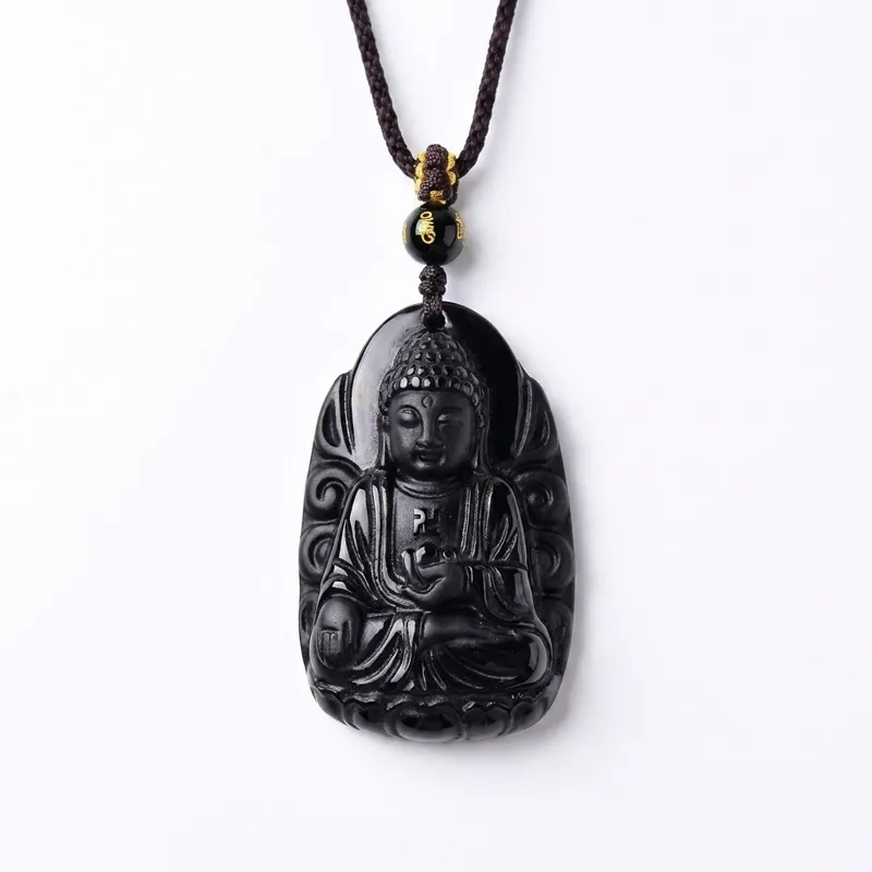 Obsidian Buddha Pendant – Protection, Healing & Inner Peace