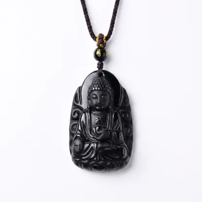 Obsidian Buddha Pendant – Protection, Healing & Inner Peace
