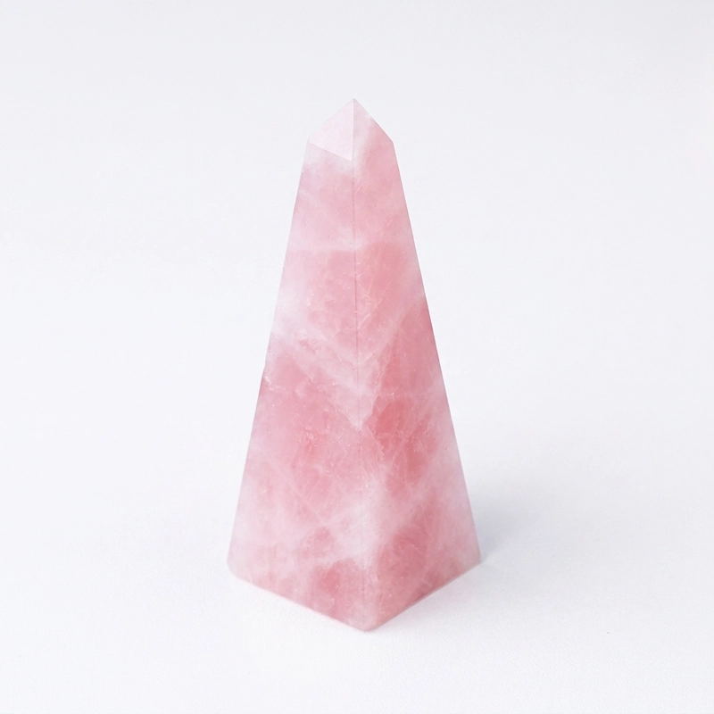 Rose Quartz Crystal Obelisk for Love Attraction & Energy Cleansing