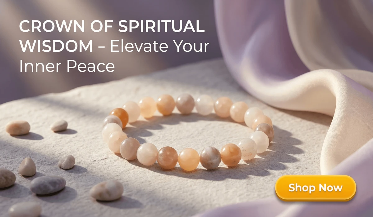 Violet Stone Beads Bracelet - Crown of Spiritual Wisdom, premium crystal healing jewelry for spiritual balance and elegance.