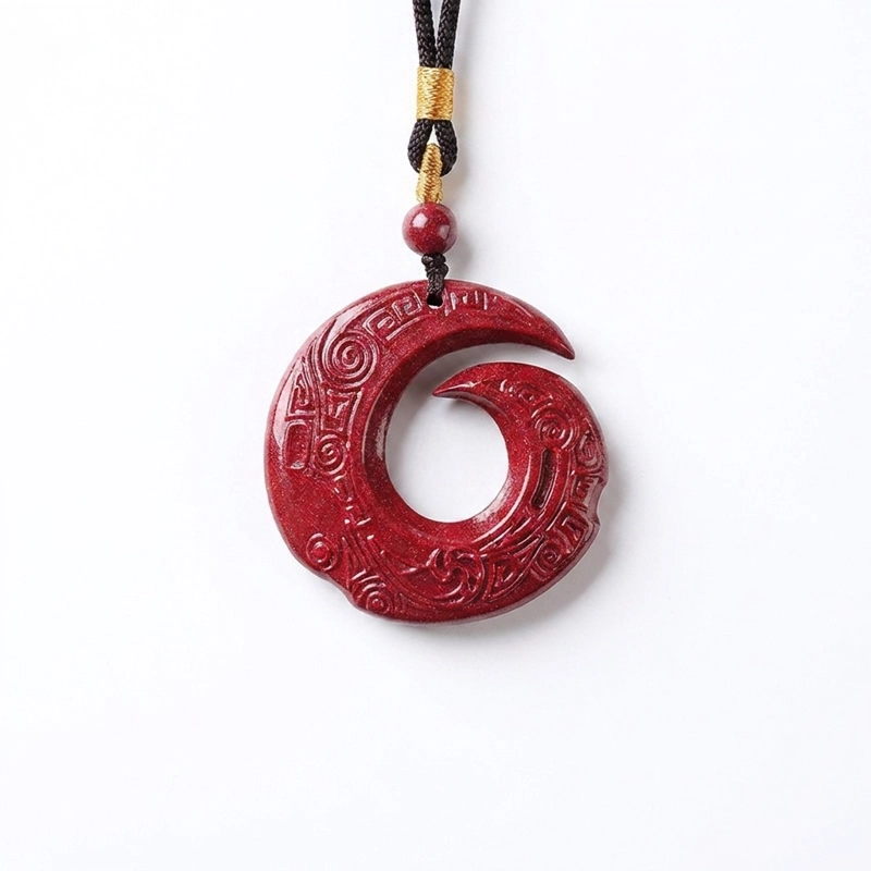 Purple Gold Sand Cinnabar Pendant Necklace – Protection, Good Fortune & Inner Peace