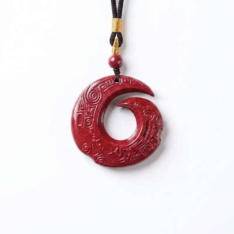 Purple Gold Sand Cinnabar Pendant Necklace – Protection, Good Fortune & Inner Peace