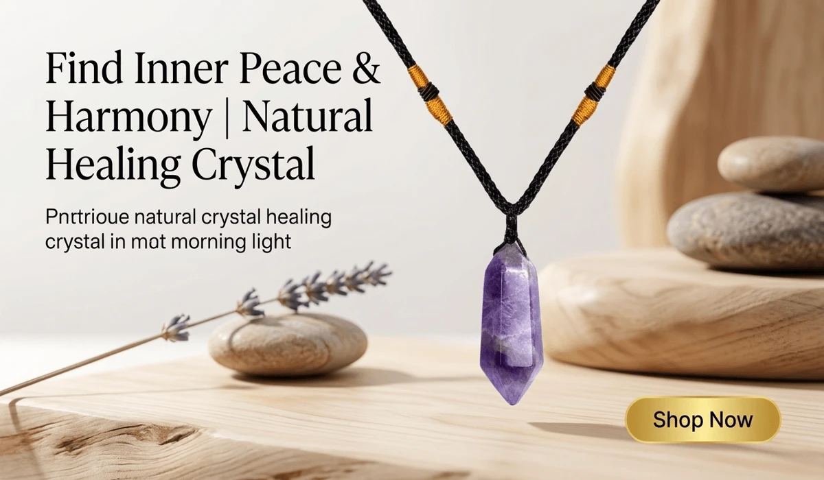 Amethyst Serenity Necklace with natural purple crystal point pendant for spiritual balance and healing