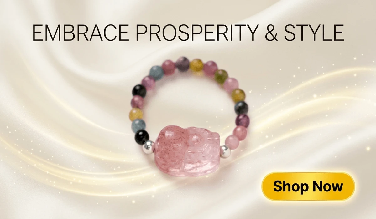 Rainbow Tourmaline Pixiu Stretch Ring for Wealth and Luck - Premium Feng Shui Crystal Jewelry