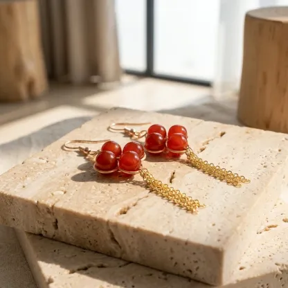Red Agate Earrings – Vitality, Energy Balance & Spiritual Protection